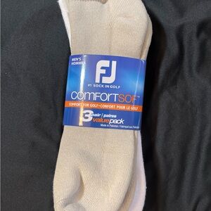 FootJoy Men's ComfortSof Socks - 3 Pack khaki, white and black